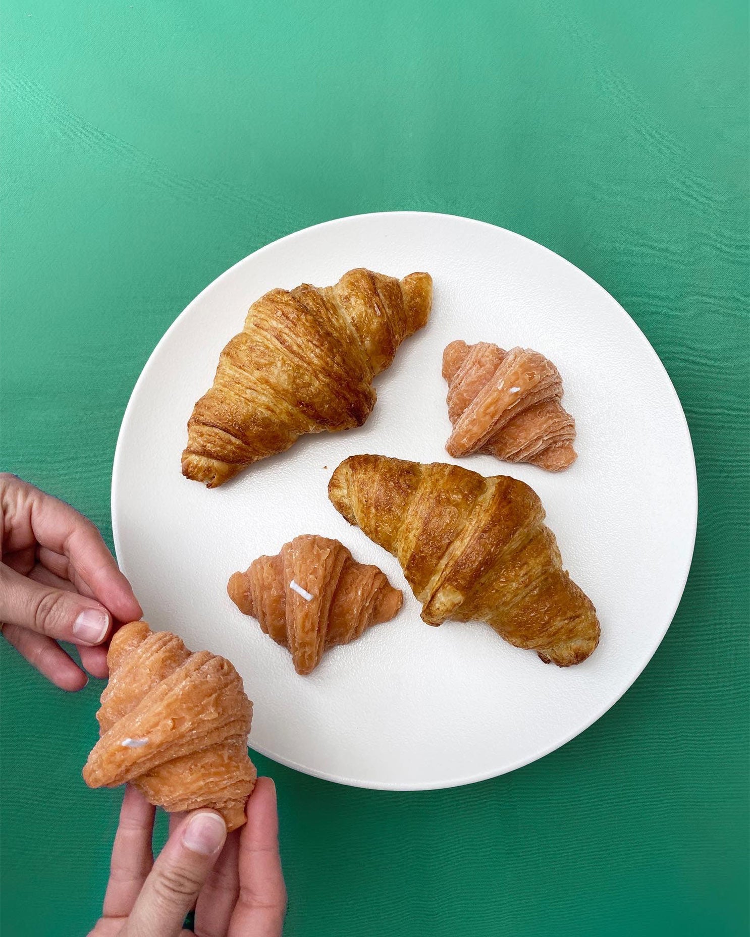 Croissant Candles in Broken Shell