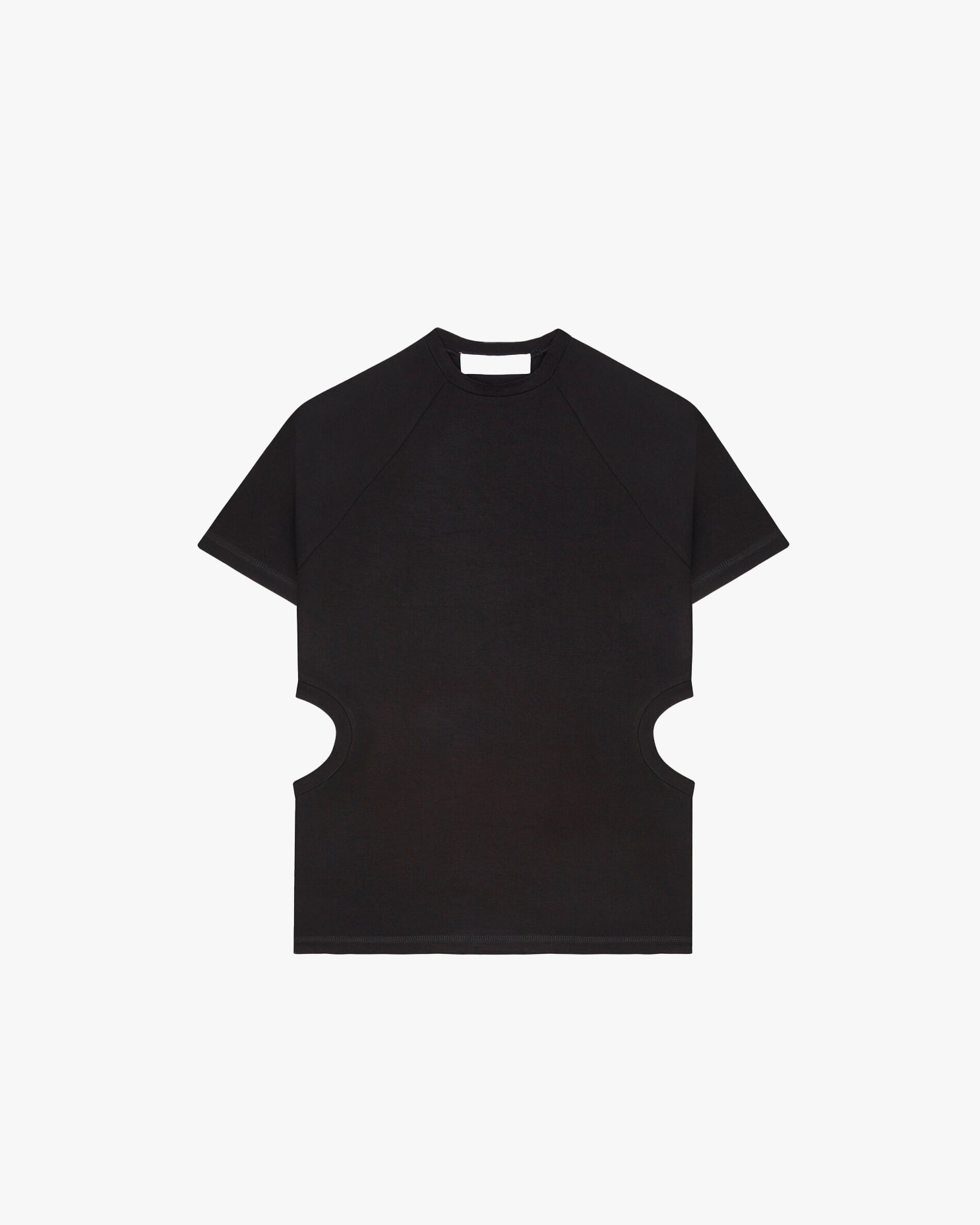Raglan T-shirt with Cutouts in Black