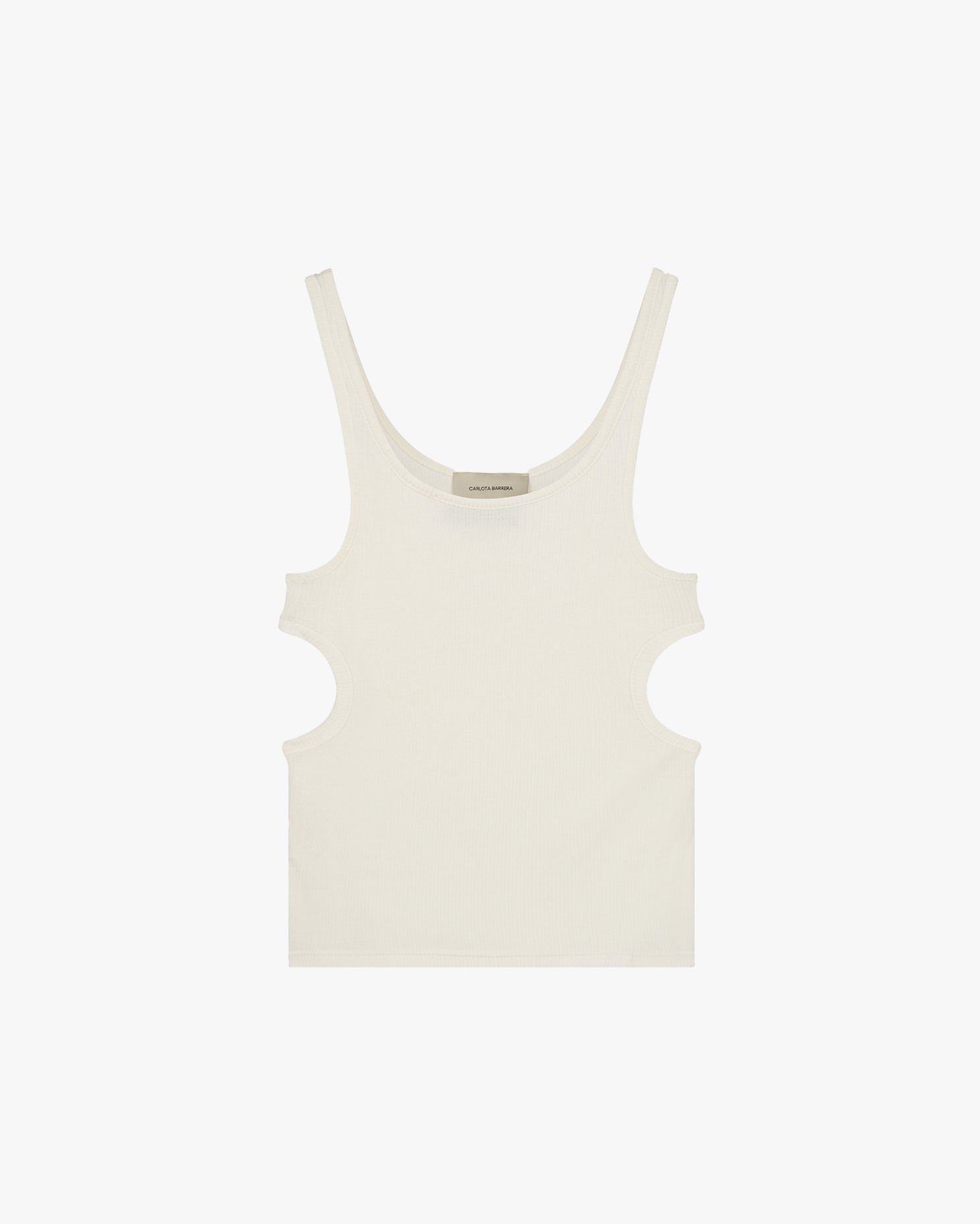 Tank Top with Cut Outs in White